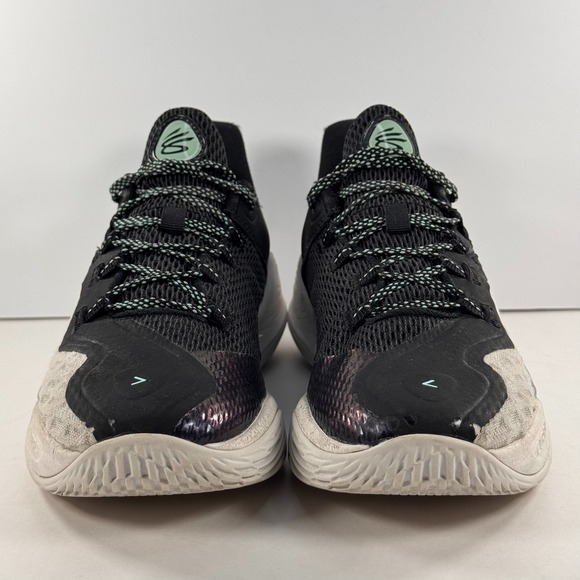 Under Armour Curry 11 Basketball Shoes Black White Teal 3026615-001 Mens 7Y main image 6